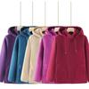 Felpe con Cappuccio Invernali Ispessite Giacca Donna Pile Polare Cappotti con Zip Casual Top Donna Mezza Età Caldo Soprabito