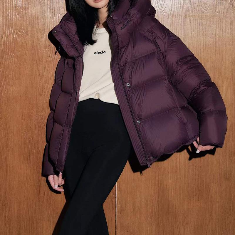 Women Hooded Down Jacket Winter Splicing Waterproof Thicking Warm Jackets