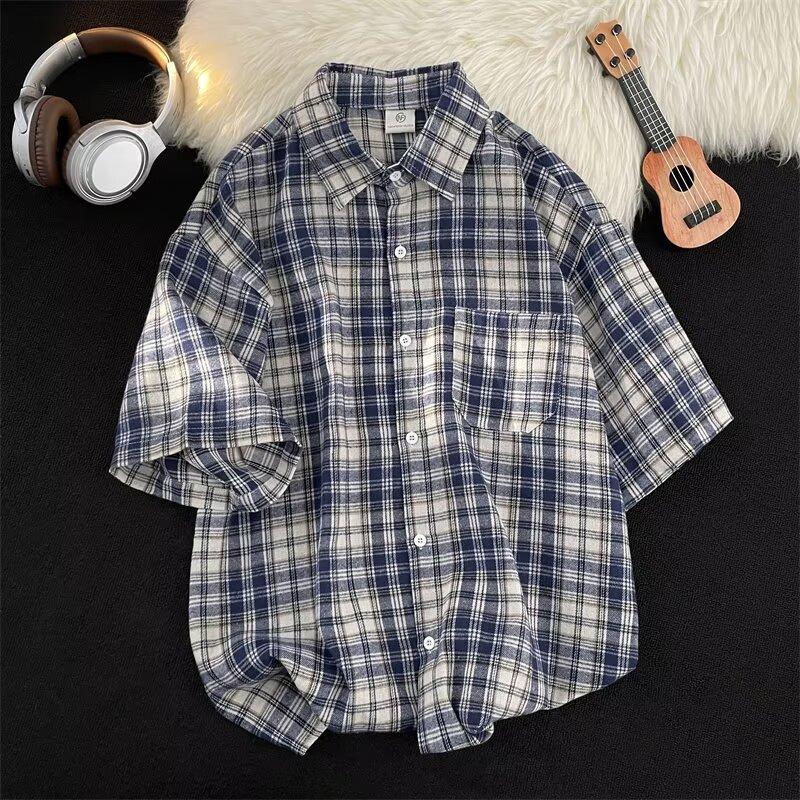 Summer Clothing Men'S Retro Casual Shirt Student Loose Niche Design Fun New Men'S Top For Outdoor Wear
