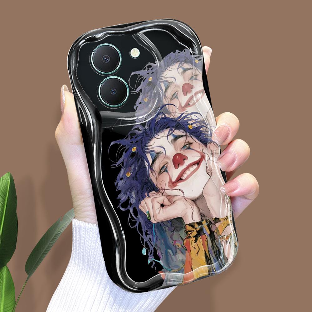 

Милый мультяшный узор, кремовая текстура, мягкий силиконовый чехол с волнистыми краями, чехол для телефона для Vivo Vivo Y93 чёрный