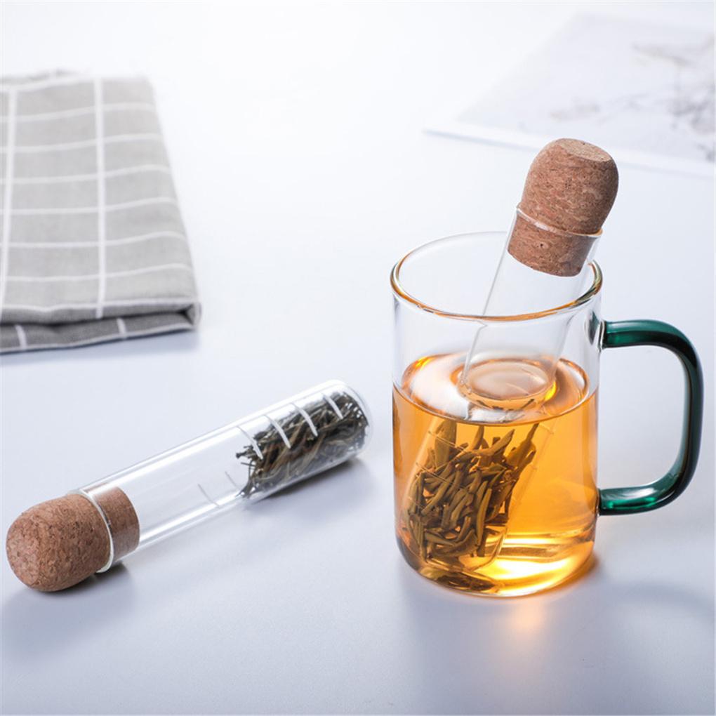Tea Set Strainer with Cork Lid Mini Transparent Empty Filter Holder Design Heat-resistant Teaware Tools for Restaurant Shop