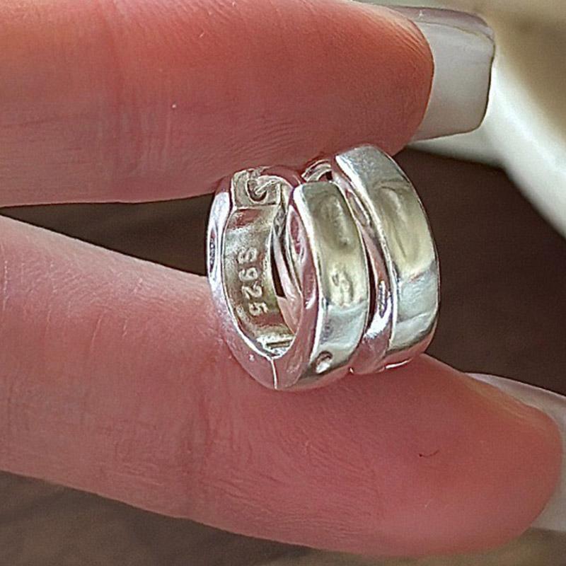 

925 Sterling Silver Earrings For Women Trendy Geometric Round Simple Earring Jewelry Prevent Allergy Party Gift Accessories