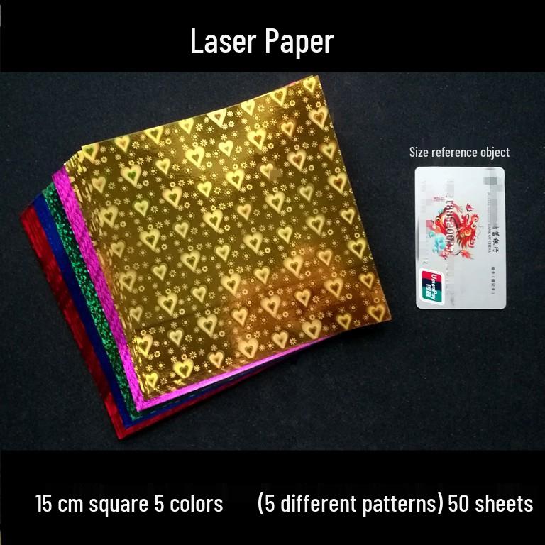 Pearlescent Laser Origami Paper - Shimmering Colors for Children's Crafts and Thousand Paper Cranes