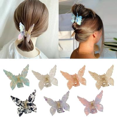 French Retro Hair Grasping Back Of The Head Grabbers Butterfly Hair Clips  Women Lady Girl