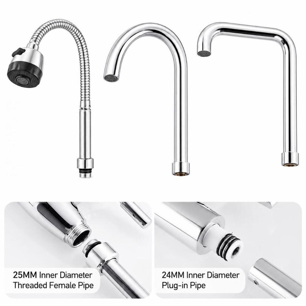 25mm Thread Faucet Elbow Pipe Zinc Alloy Kitchen Faucet Pipe Durable Faucet Outlet Tube Kitchen
