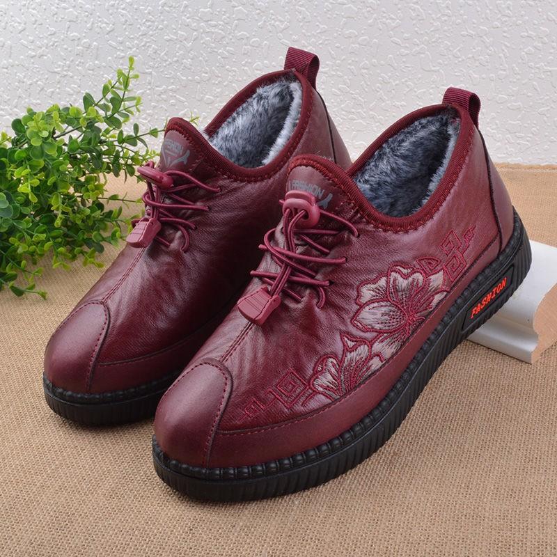New mother shoes winter velvet old Beijing cloth shoes women's cotton shoes non-slip old lady warm elderly grandma shoes