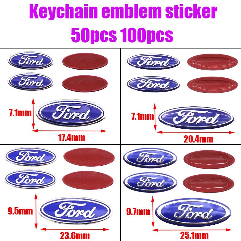 KLYD4 Car 50pcs 100pcs Ford 17.4mm 20.4mm 23.6mm 25.1mm 3D Aluminum Logo Key Fob Decoration Emblem Auto Key Badge Sticker Accessories
