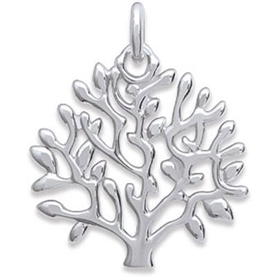 [Q6690] – Silberner „Baum des Lebens“-Silberanhänger (rhodiniert) – 20 mm