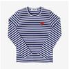 Comme Des Gar Ons Long Sleeve T shirT Red hearT sTripe Ax T164 051