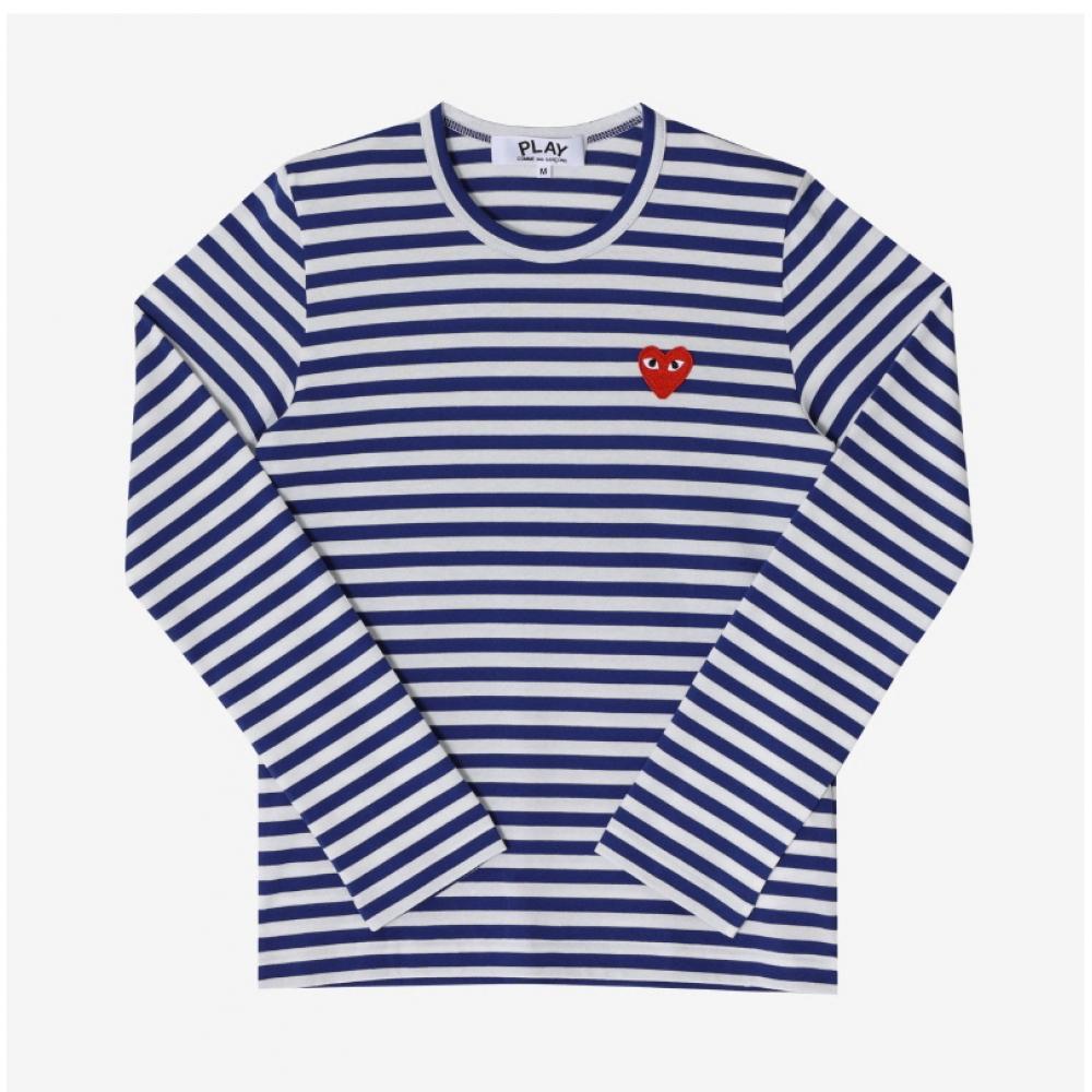 Comme Des Gar Ons Long Sleeve T shirT Red hearT sTripe Ax T164 051