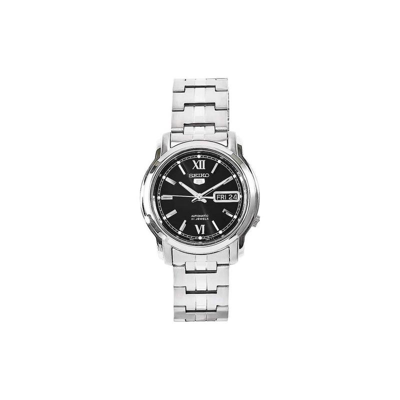 SEIKO 30-meter waterproof Automatic men s watch black dial SNKK81K1 чёрный