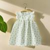 Girl Summer Dress Cotton Blend Floral Princess A Line Outfit For Toddler Girls