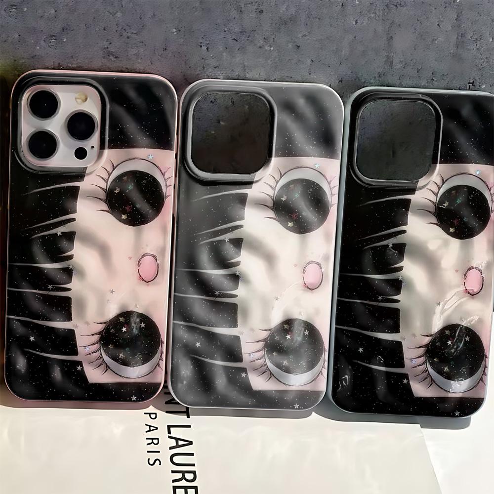 Premium Deluxe Anti-fingerprint big eyes Phone Case For iPhone Pro Max 16 12 Air 14 Plus 11 17 13 15 Funda