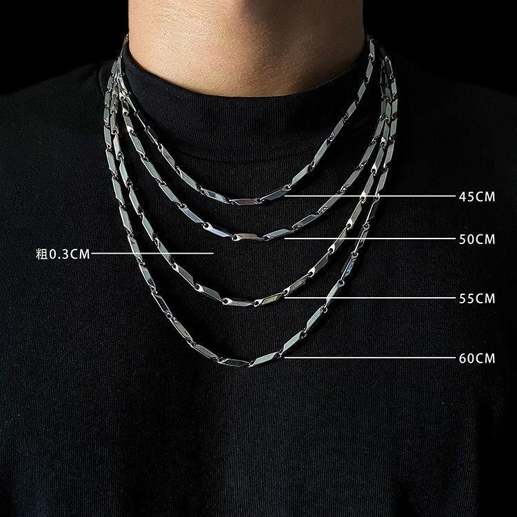 Titanium Steel Necklace Men's Hip-hop Chain Decoration Men's and Women's Collarbone Chain Fashion Accessories Versatile Necklace