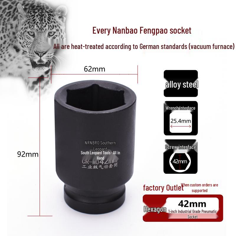 Industrial Grade Heavy Duty 1-Inch Pneumatic Hex Socket for Truck Tires