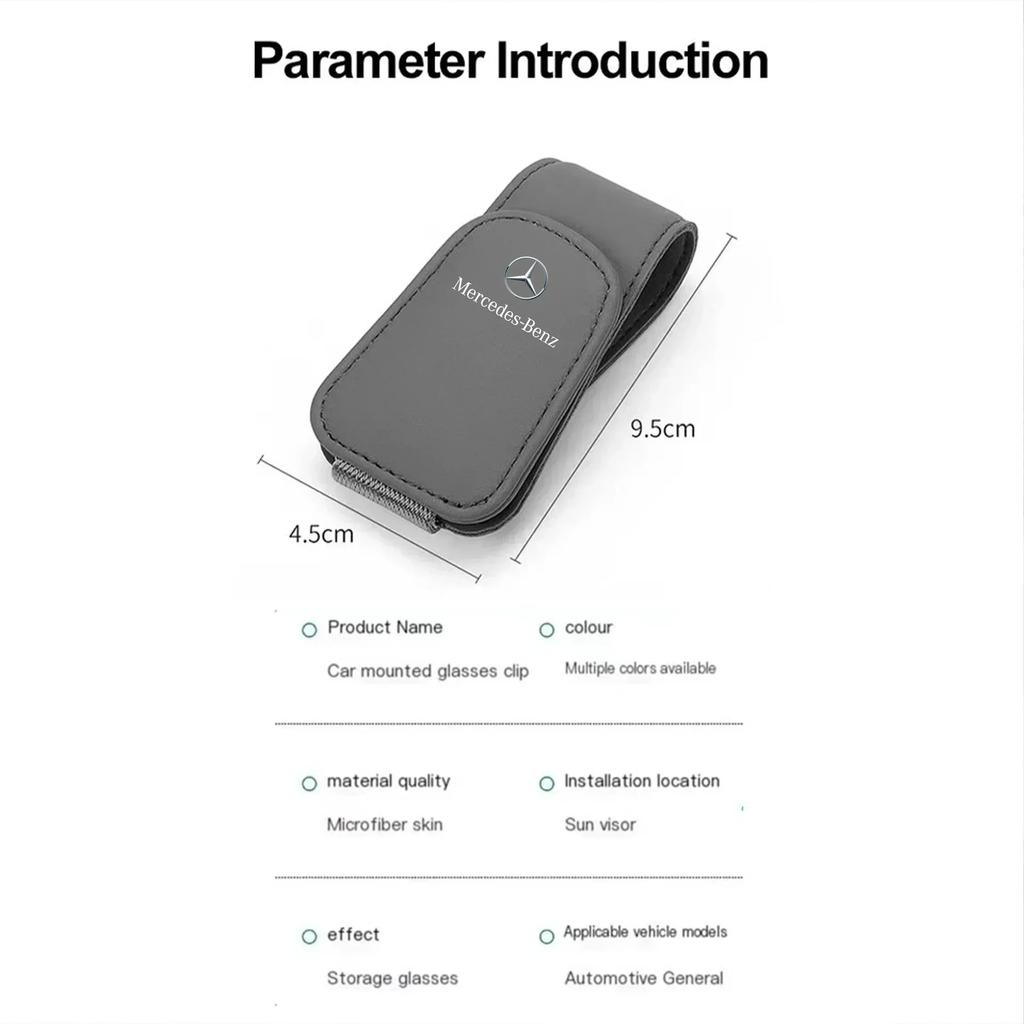 SFL1 Car Glasses Clip Sunglasses Ticket ID Holder For Mercedes Benz W117 W176 W177 W205 204 W213 W253 W156 W218 W166 CLA GLC AMG