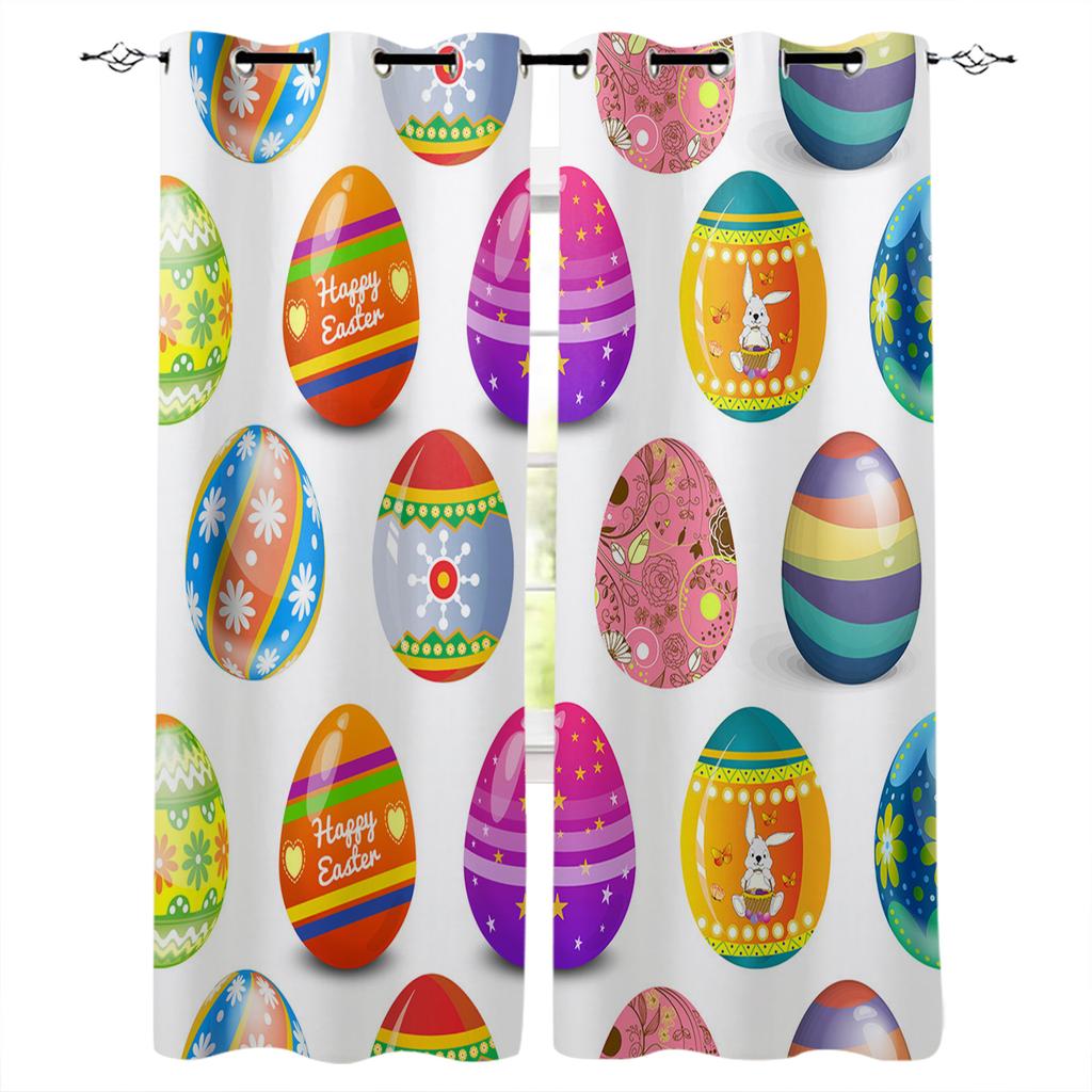 Påskägg Färgade Kärlek Dekoration Hem Gardiner Hushållsartiklar Vardagsrum Sovrum Gardin