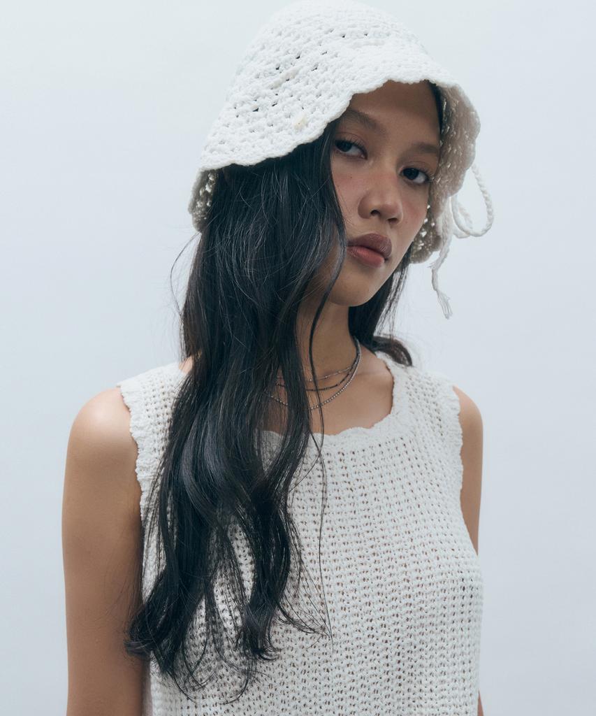 MONGDOL Lace Crochet Bucket Hat Mdac054_4 Colors