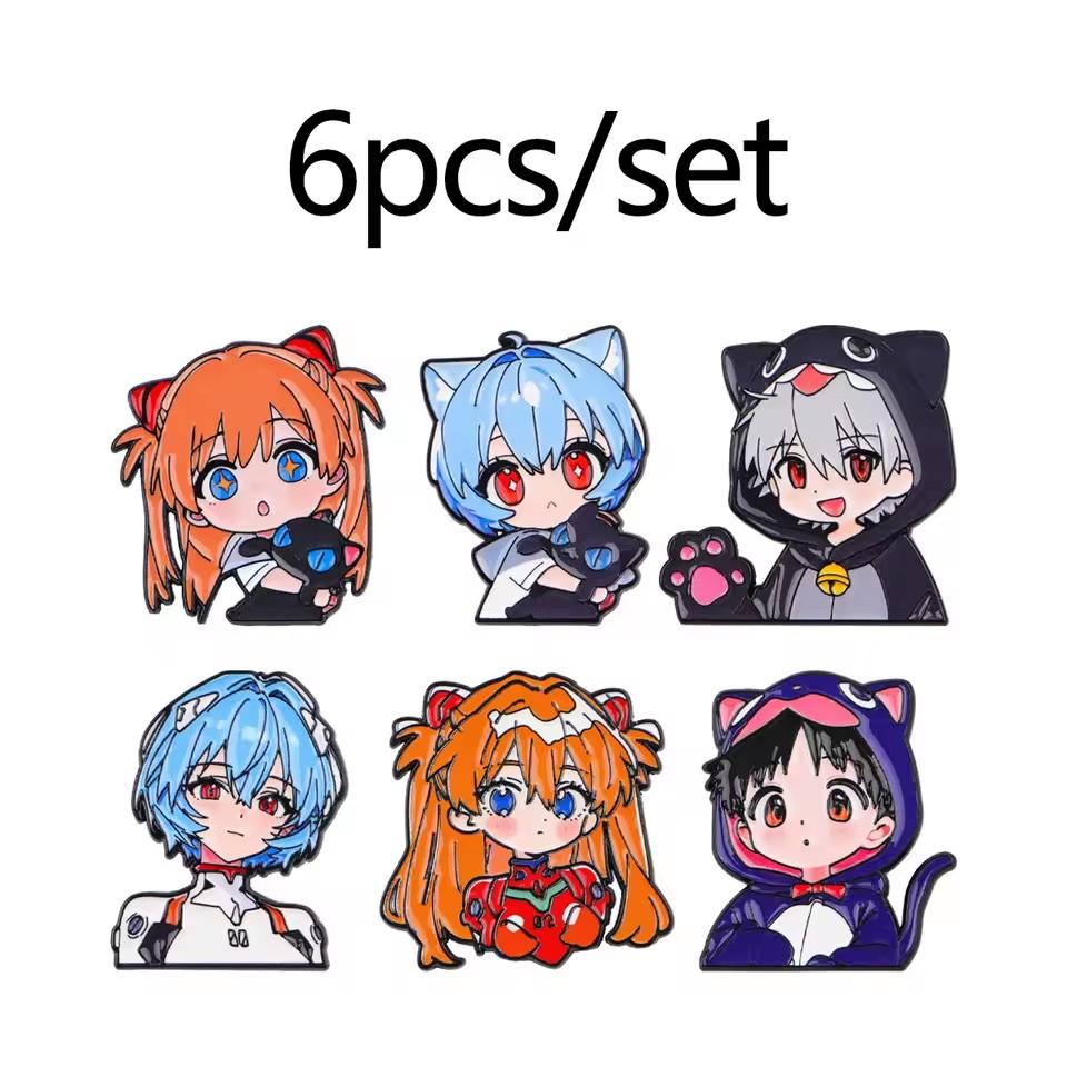 Evangelion Enamel Pins Anime Hina Asuka Figures Brooch Lapel Pin Badge On Backpack Clothing Accessories Fashion Jewelry Gifts