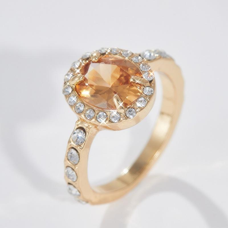 Huajie Women s Inlaid Pigeon Egg Simulation Diamond Zirconia Ring Delicate Shining Female New Ring  Accessories Trendy 8