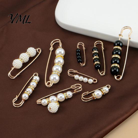 Neckline Fixation Clip 2Pcs Faux Pearl Waist Tightener for Pants, Reusable Cincher Pin Invisible Button Loose Jeans, No Sewing Waistband Skirts Jeans