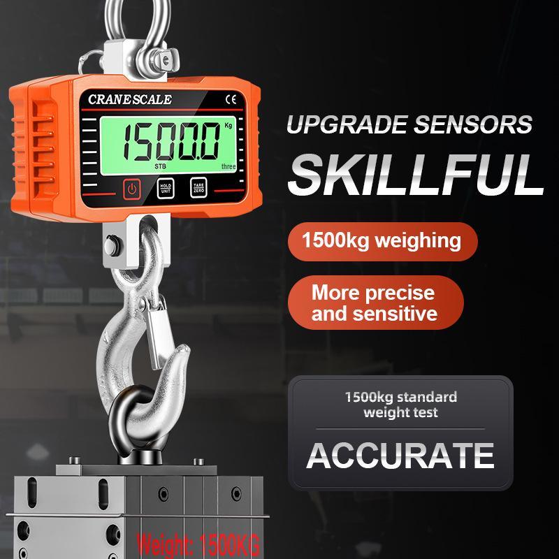 2T Industrial Electronic Hanging Scale with LCD Display and 2000KG Capacity