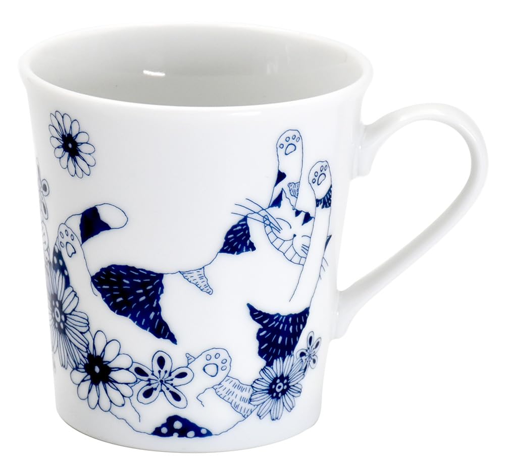 

Ceramic Ai Mug, Ronron and Miu, Mino Ware, Microwave and Dishwasher Safe, Made in Japan, 13457