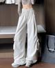 Cargo Pants for Long Wide Cargo With Loose For Hip Cool Bottoms White XL [HIMATI] Women, Pants, Pants, Pockets, Fit, Hop, Dance, - -