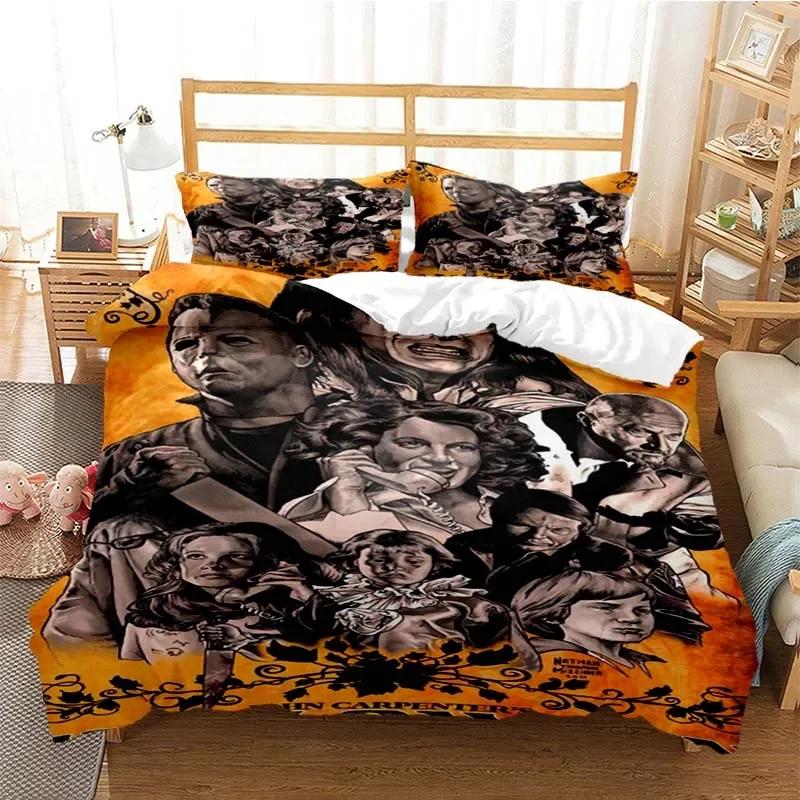 Halloween Michael Myers 3D Printed Bedding Set Duvet Covers Pillowcases Comforter Bedding Set Bedclothes Bed Linen