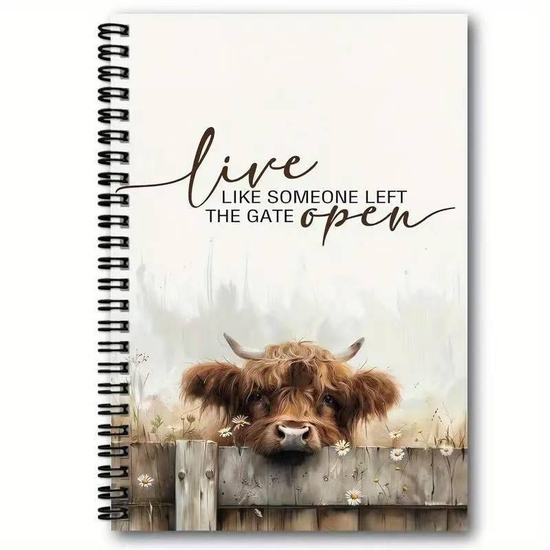 A5 Spiral Highland Cow Diary Notebook Planner