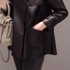 Spring and Autumn New Genuine Leather Jacket Women Sheepskin Raglan Sleeve Short Korean Style Lapel Casual Jacket Women