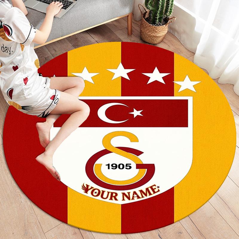 Cherry Blossom Journey Custom Name Round Area Rug Carpet Rug For Living Room Bedroom Sofa Playroom Decor Nonslip Floor Mat