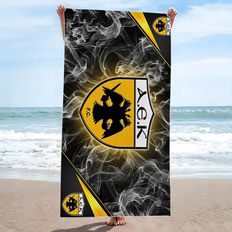 AEK FC Print Beach Towel, Large Soft Quick Dry Towel for Beach Camping Swimming