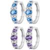 S925 Sterling Silver Blue Purple Zircon Earrings Hoop Earrings Women Jewelry Original Trendy Anniversary Gifts