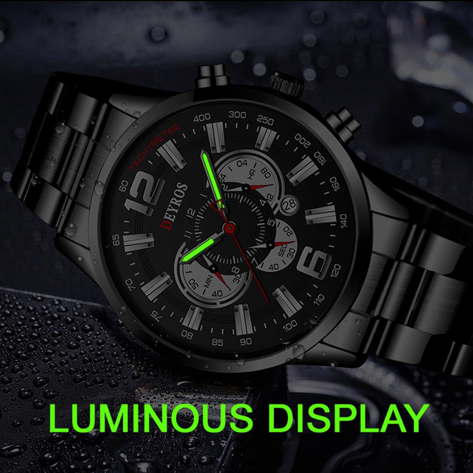 Men'S Watch Fashion Student Calendar Luminous Quartz Movement Watch