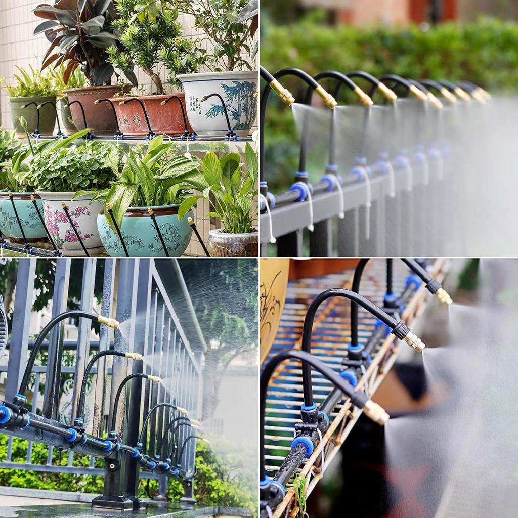 AnJieYa Sprayer Nozzle 20M, 360° Bendable Drip Irrigation Kit Automatic Irrigation System for Gardens, Adjustable Garden Sprinkler Mist System for Gre