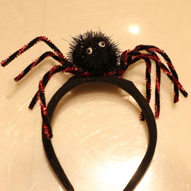 Pack Of 3 Halloween Spiders Pin Accessories Plush Head Ornaments For Costume Parties Kids Infants