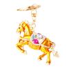 Keychain Pendant Chinese Zodiac Enamel Horse Rhinestones Inlaid Key Chain Metal Charm Bags Keyring Backpack Car Accessories