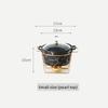 Marble Gold Pattern Nordic Double Ear Ceramic Pot Household Round Soup Pot Tableware Creative Casserole Rack With Candle Holder