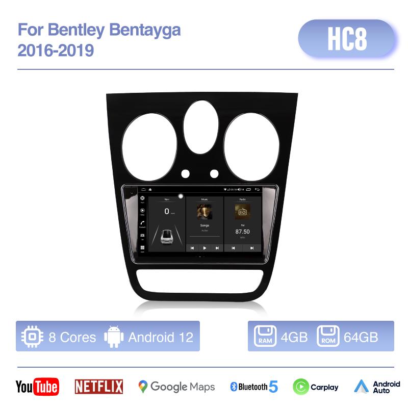 

9 Inch Android12 MediaCarPlayer For Bentley Bentayga 2016-2019 GPS Navigation 8Core 8+256G CarPlay 4G 360Camera