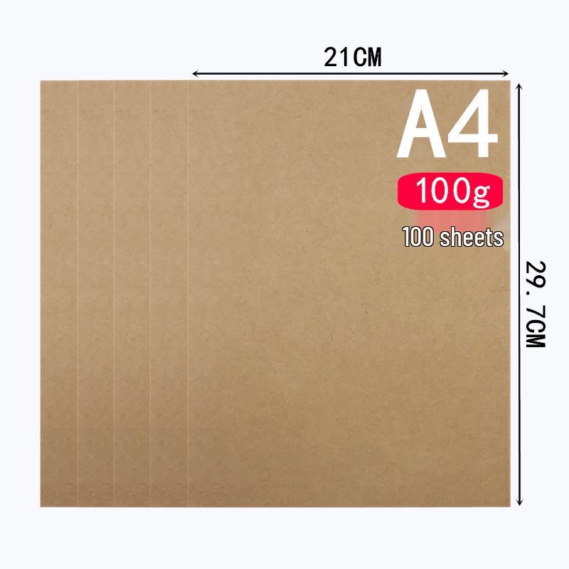 100 Sheets Yellow A4 Kraft Paper Covers: 150g Thick Cardstock, Acid-Free Wood Pulp