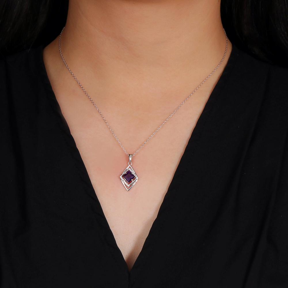 Naturalny afrykański ametystowy pierścionek kolczyki naszyjnik wisiorek 925 srebrny zestaw biżuterii na rocznice kobiet i wesela i bankiety