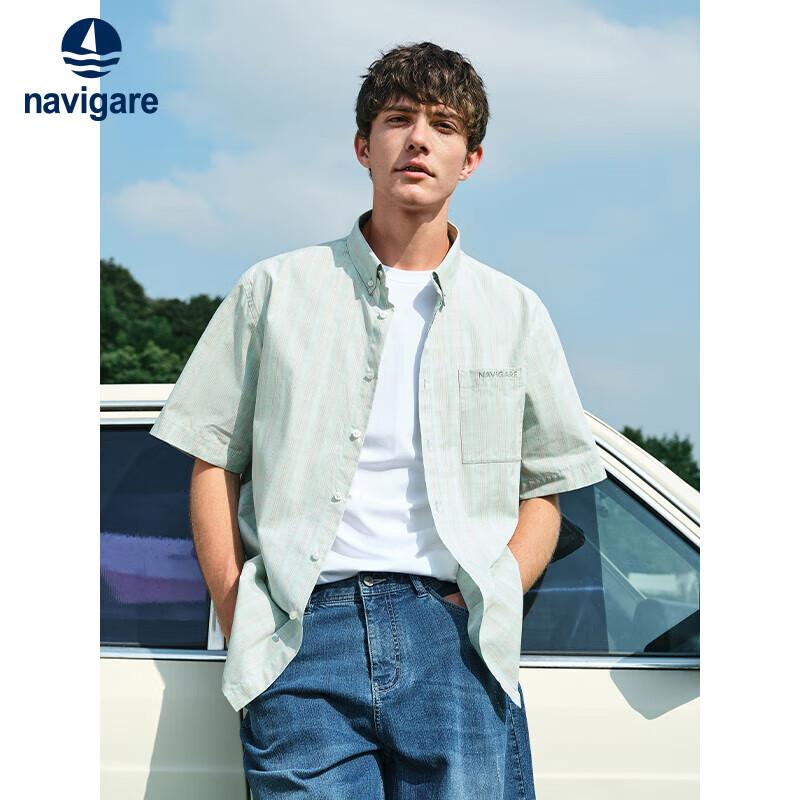 Navigare Men s 100% Cotton Cool-Feel Loose Short-Sleeve Shirt XXL