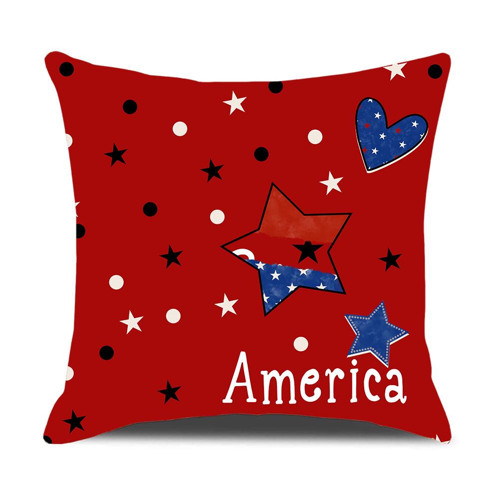Independence Day Party Ornament Pillow Cover Star Letter Outdoor Pillow Cover Event Cushion Print Pillowcase Premium