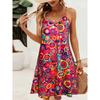 New spring and summer printed strapless women's dress