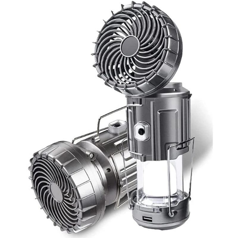 4500LM Portable LED Solar Outdoor Camping Folding Tent LightUSB Charging Emergency LightOutdoor Tent LightNew Electric Fan Camping Light