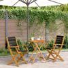 VidaXL 3-piece Bistro Set Black Polypropylene and Solid Wood, Garden Bistro Set, Balcony Set, 3281793