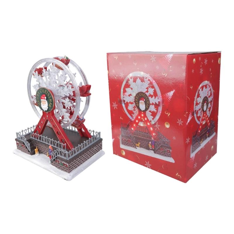Christmas Rotating LED Light Up Ferris Wheel Music Box With Clear Sound USB China Mainland