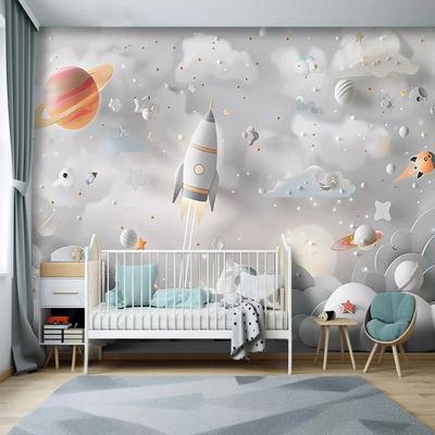 Handgemalte Cartoon-Tapete für Kinderzimmer Schlafzimmer Wandbild TV Sofa Hintergrund Tapete