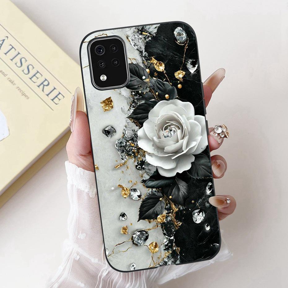 Beautiful Floral Painting Phone Case For LG K42 K52 K62 2020 Black Silicone Soft Cover For LG K62+ K52 (Brazil) Cases Bumpers
